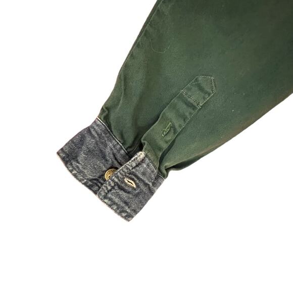 VTG 90s Details denim color blocked button down shirt size large unisex - Picture 3 of 9